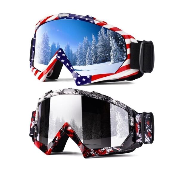 America 🇺🇸  Ski Goggles Unisex 2 pairs - Picture 1 of 5